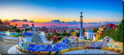 Постер Панорама Барселоны и парка Гауди