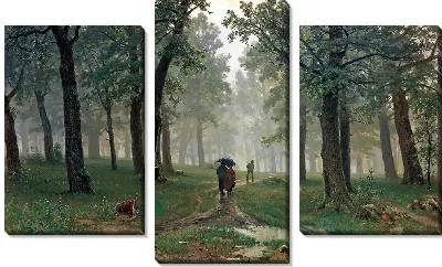 Картина Дождь в дубовом лесу