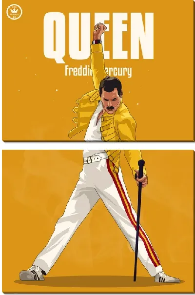 Модульная картина Фредди Меркьюри у микрофона
