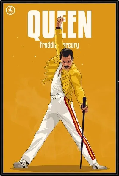 Картина Фредди Меркьюри у микрофона