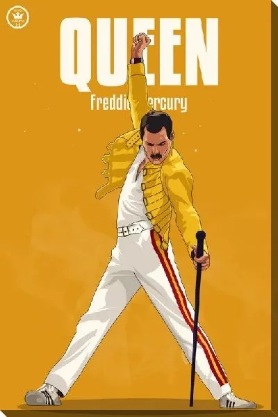 Картина маслом Фредди Меркьюри у микрофона