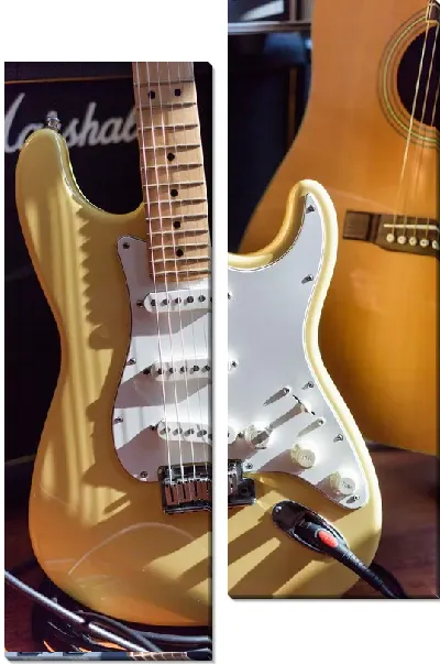 Модульная картина Желтая гитара