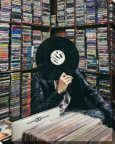 Постер Пластинка с рок музыкой