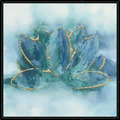 Картина Лотос с золотой окаемкой