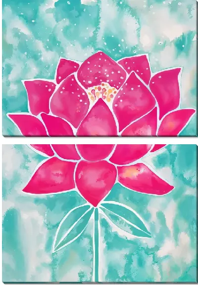 Модульная картина Розовый лотос