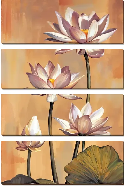Модульная картина 4 лотоса