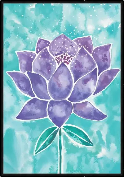 Картина Сиреневый лотос в акварельной технике