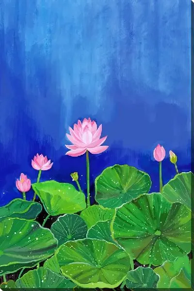 Постер Лотос на пруду