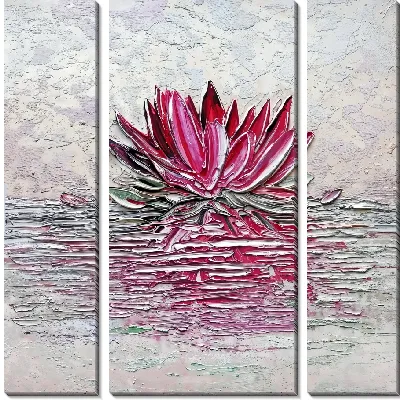 Модульная картина Лотос в стиле мастихин