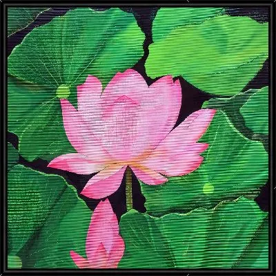 Розовый лотос и листья