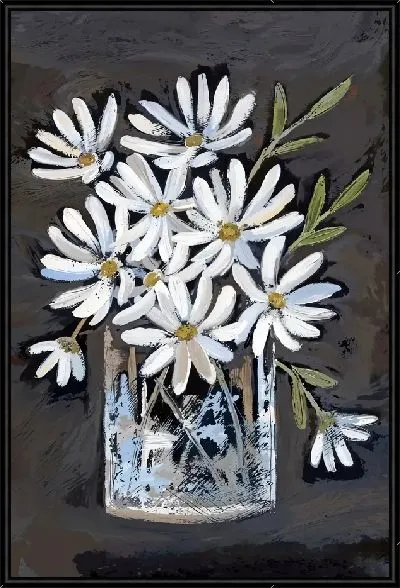 Картина Ромашки в прозрачной вазе