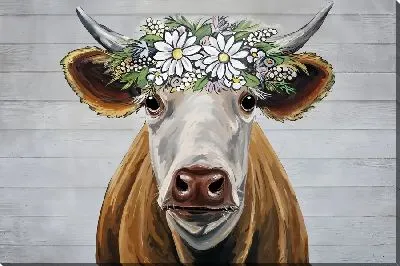 Постер Корова с ромашками