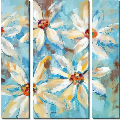 Модульная картина 4 ромашки