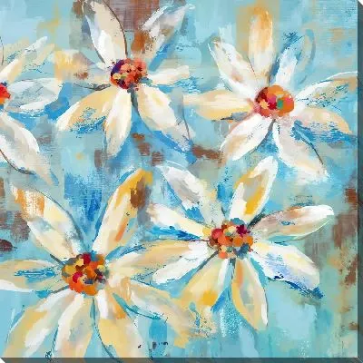Картина маслом 4 ромашки