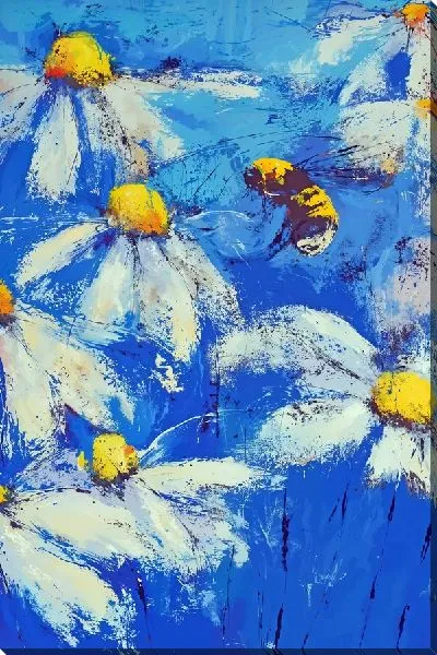 Постер Пчела на ромашковом поле