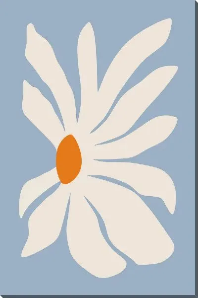 Картина маслом Белая ромашка в стиле минимализм