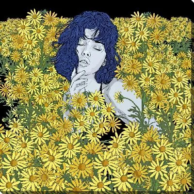 Постер Девушка в ромашках