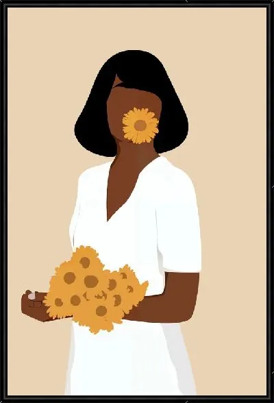 Картина Африканка с ромашками