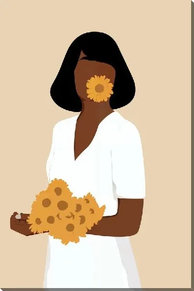 Постер Африканка с ромашками