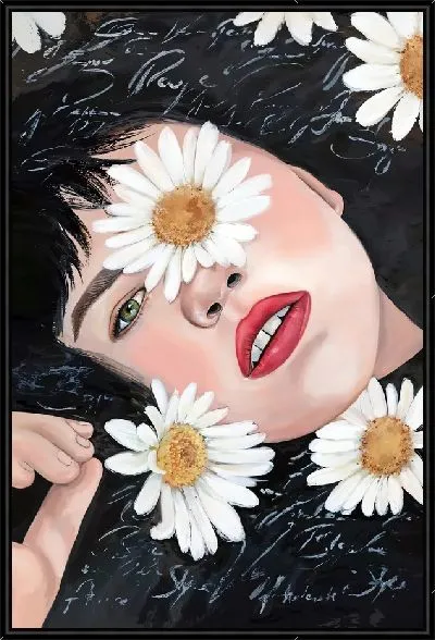 Картина Девушка с ромашками на лице