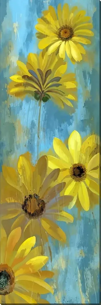 Картина маслом Композиция с желтыми ромашками