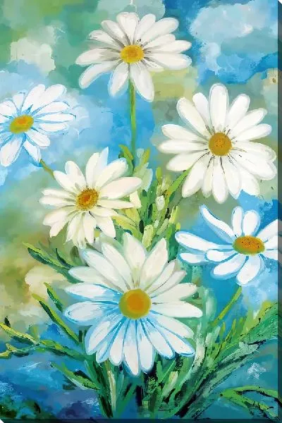 Картина маслом Солнечные ромашки