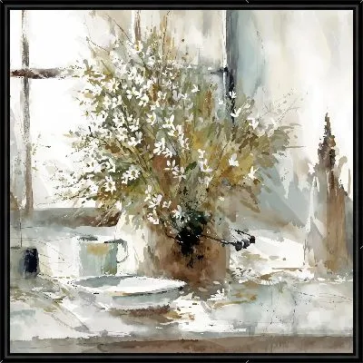 Картина Букет ромашек на подоконнике