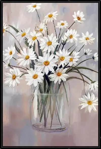 Картина Ромашки в стеклянной вазе