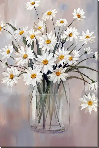 Постер Ромашки в стеклянной вазе
