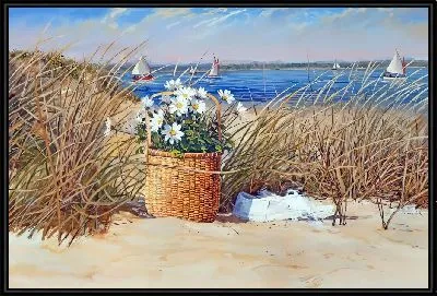 Картина Букет ромашек на пляже