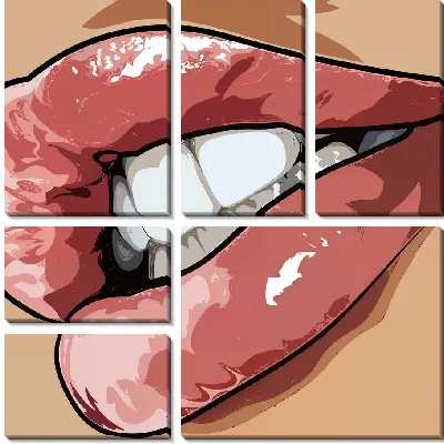 Модульная картина Губы и зубы