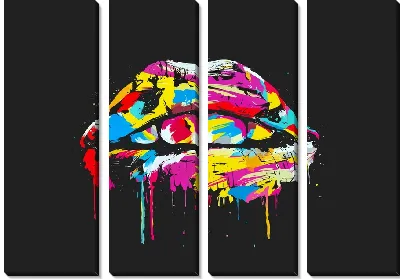 Губы с зубами в стиле поп-арт