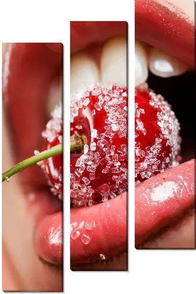 Модульная картина Замороженная вишенка во рту