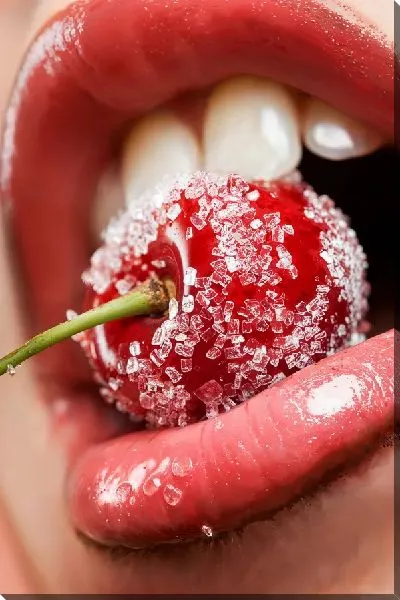 Картина маслом Замороженная вишенка во рту