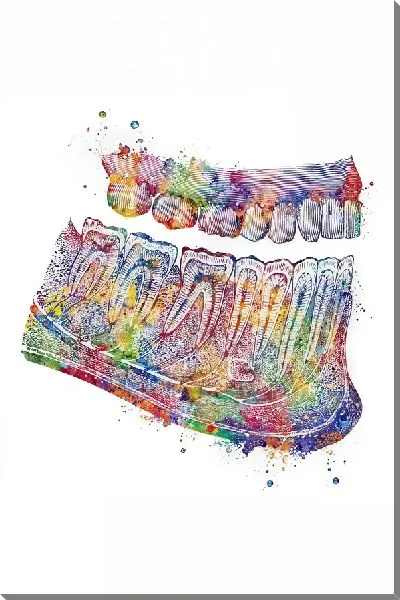 Картина маслом Челюсть в стиле поп-арт