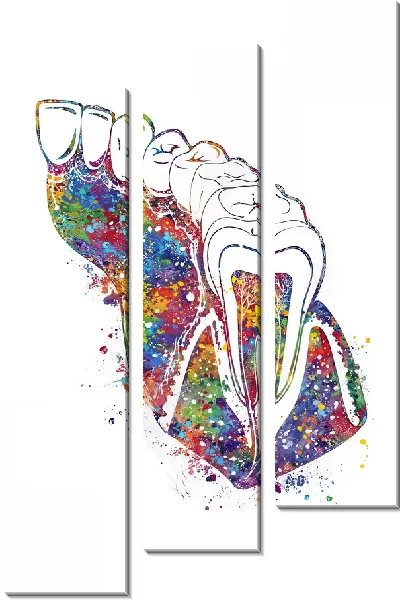 Модульная картина Зубы в стиле поп-арт