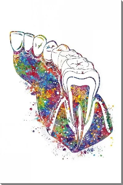Картина маслом Зубы в стиле поп-арт