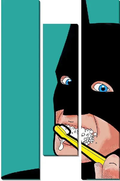 Модульная картина Бэтмен чистит зубы