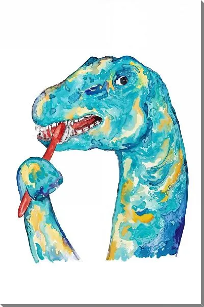 Постер Динозаврик чистит зубы