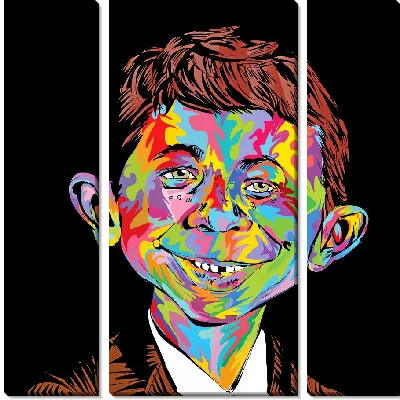 Модульная картина Редкозубый в стиле поп-арт