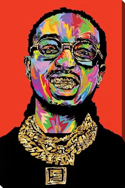 Постер Рэпер с золотыми зубами в стиле поп-арт