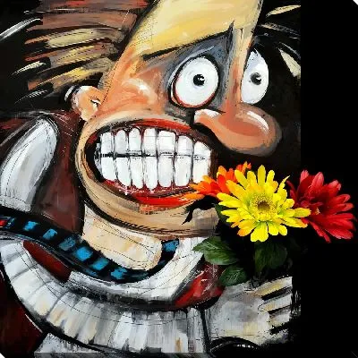 Белоснежная улыбка и букет цветов