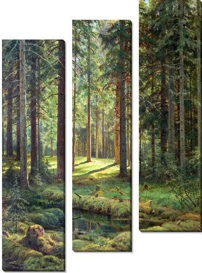 Картина Хвойный лес. Солнечный день