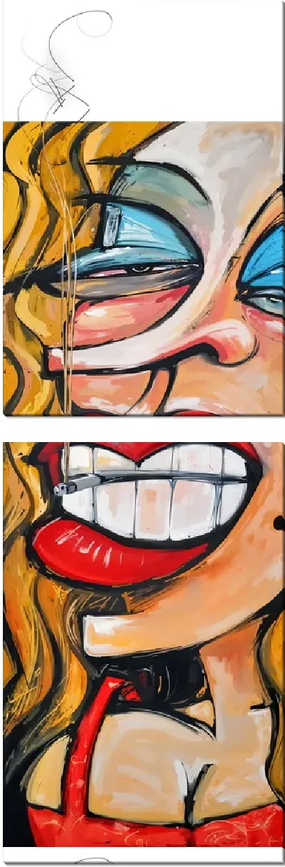 Модульная картина Курящая дама