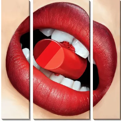 Модульная картина Губная помада