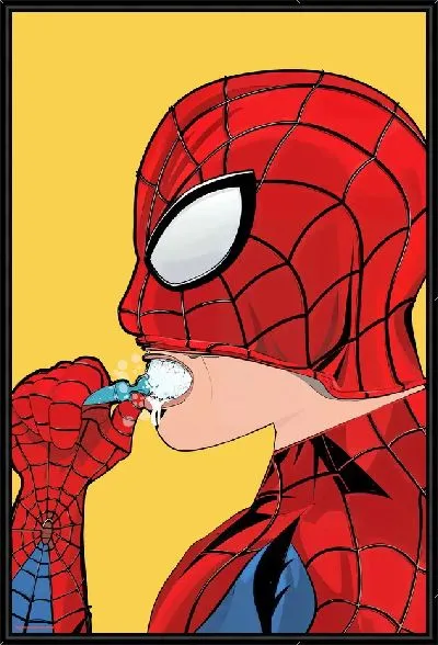 Картина Человек-паук чистит зубы