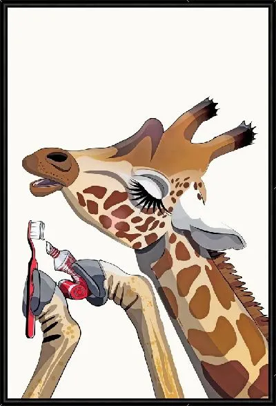 Картина Жираф чистит зубы