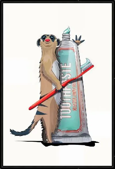 Картина Сурикат чистит зубы