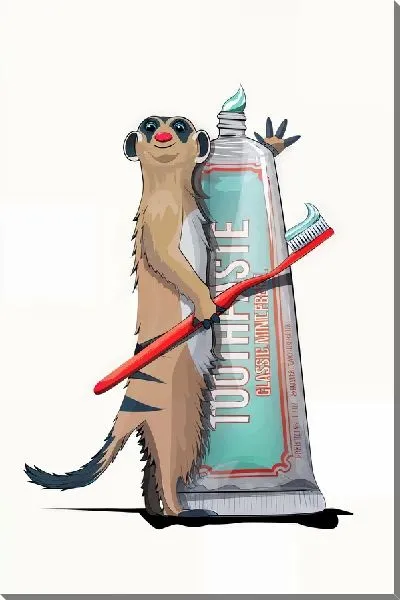 Постер Сурикат чистит зубы