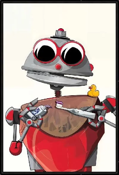 Картина Робот чистит зубы